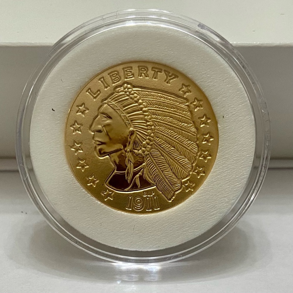 National Collectors Mint- 1911, $5.00 Tribute Proof Gold Plated Coin